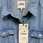 ZARA  Women's Long Sleeve Denim Shirt Dress size Large Photo 1