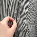 Calvin Klein  Gray‎ & White Striped Boho Wide Bell Sleeve Button Down Dress Sz 6 Photo 3