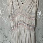 Free People  Anthropologie Adella Smocked Mini Dress Ivory Size Small Photo 3