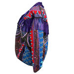 Vintage Judith Roberts Mexico Patchwork Fringe Jacket Beaded Western L/XL Purple Photo 12