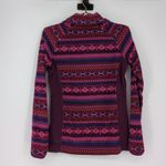 Columbia Women's Fleece Aztec Print Pullover Top Pink Purple Quarter Zip -Size S Photo 1