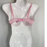 Betsey Johnson Betsy Johnson Padded Lace Trim Bow Tie Accent Pink Black Underwired Bra 34B NWT Photo 3