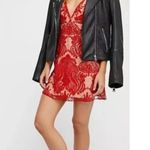 Free People  Night Shimmers Mini Slip Dress Red Sequin Boho Festival US 2 NWT Photo 2