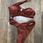 None Stylish Rust Color One Piece Swimsuit Photo 0