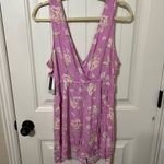 BP  Womens M Floral Print V-Neck‎ Romper, Pink Rose, Sleeveless Jumpsuit, Summer Photo 11