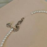 Pearl & Crystal Drop Necklace Vintage “Hedy” Simple Classic Elegant Feminine White Photo 3