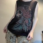 Harley Davidson floral skull tank top Photo 0