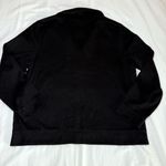 Onque Casuals Christmas Cotton Cardigan Size Large Black Embroidery Santa Button Photo 6