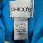 Chico's Chico’s Bold Turquoise Blue Tailored Button Front Long Sleeve Top Size 1/M Photo 10