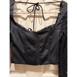 Princess Polly Black Lace Corset Crop Top Long Sleeve Square Neck size 2 NWT Photo 7