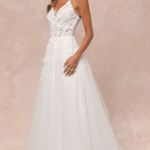 Lulus  Glorious Luxury White Sheer Tulle Embroidered Beaded Maxi Dress Size XS Photo 0