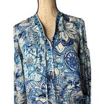 Etcetera floral print 100% silk long sleeve boho top size 0 Photo 2