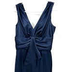 Eliza J  Size 6 Petite Dress Navy Blue Satin‎ Sleeveless V Neck Bridesmaid Prom Photo 2