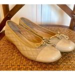 FSNY French Sole quilted leather patent toe ballet flats tan 6 Photo 10