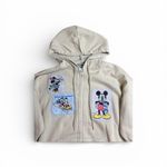 Disney Freeze  Mickey & Friends Licensed Multi-Patch Zip Hoodie Women’s M Ivory Photo 3