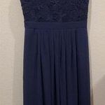 Lulus Navy Blue Lace Formal Maxi Dress Photo 0