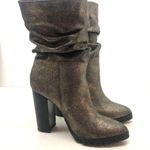 Katy Perry NWT Raina Fabric Pointed Toe Mid-Calf Fashion gunmetal Metallic boot Photo 1