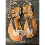 West Loop  Women’s Size S 5/6 T-Strap Sandals Silver Cushioned insoles Photo 3