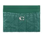 Coach Colored Denim Quilted Essential Card Case, Green Ivy Photo 11