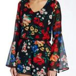 Free Press Womens Floral Allover Print Bell Sleeve Chic Open Back Romper - Sz S Photo 0