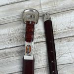 Fossil VTG Leather Conchos Belt 36” Brown Croc Embossed Western Boho Cowgirl Photo 11