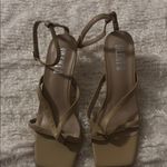 NWOB Silent D Anthropologie Jolie Beige Faux Leather Heeled Sandals EU 37 Size 7 Photo 4