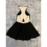 Parker  Black Off White Color Block Fit & Flare Cut Out Mini Dress Small Photo 5