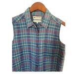 Columbia Vintage  Plaid Button-Up Cotton Tank M 90's Granola Photo 1