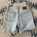 Levi's Light Blue Frayed Hem Wedgie Jean Shorts Photo 3