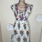 Sundance Vintage Living Catalog Beaded Floral & Plaid Trimmed Dress Sz 4 Photo 0