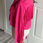 SheIn Fringe Faux Suede Hot Pink Jacket Photo 4