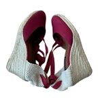 Margaux Red/ Wine Espadrilles Women’s Faux Suede Wedge Lace Up Sandals Red Sz 10 Photo 3