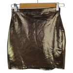 Blackmilk Liquid Gold Mini Skirt Size Medium Retro Foil Metallic Clubwear Photo 1