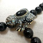 Heidi Daus Crystal Frog Necklace with Aqua Drop & Black Beads Photo 1