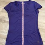 Actra Performance Wear Purple Short Sleeve Workout Top With Front Pocket~Size XS Photo 4