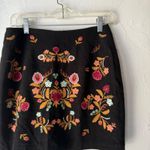 The Impeccable Pig Embroidered Black Mini Skirt Floral Design Size S Photo 2