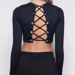 Good American NWT All Tied Up Tank Black Long Sleeve Top Size 3XL Photo 0