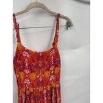 Abel the label Floral Modi Dress Women Small Orange Red Peasant Prairie Bohemian Photo 5