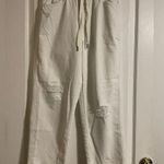 Aerie White Distressed Women’s Pull On Soft Pants Size Medium Basic Minimalist Photo 0