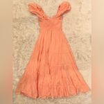 Free People NWOT  Sundrenched Smocked Puff Sleeve Maxi Dress color orange sz XS Photo 7