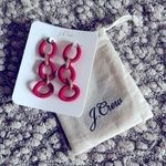 J.Crew NWT- Cotton raffia-wrapped chain earrings Crisp Begonia‎ Photo 2