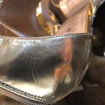 Qupid Quipid Gold strappy faux snake‎ pattern heels women’s size 10 Photo 5