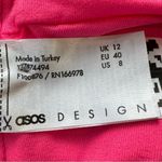 ASOS Design Neon Pink One Shoulder Asymmetric Cut Out One Piece Swimsuit Size 8 Photo 5