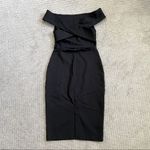 Talula Aritzia  Criss-Cross Bodycon Off Shoulder Midi Dress S - Black Photo 2