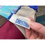 Christina one piece swimsuit Vintage floral blue purple Size 10 Photo 9