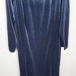 Quacker Factory Plus Size 3X Dress Blue Velvet Embroidered Rhinestone Midi 465 Photo 3