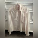 Lulus Elegant Cream Blouse with Bow Detail Photo 1