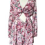 Michael Costello x REVOLVE Tabitha Dress in Pink Blossom Sz L Photo 3