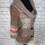 Daytrip wool blend button up 3/4 sleeve cowl neck sweater sz S Photo 3