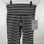 Athleta  Chaturanga Striped Capri Leggings Stripe Black & White Size XXS NWT Photo 9